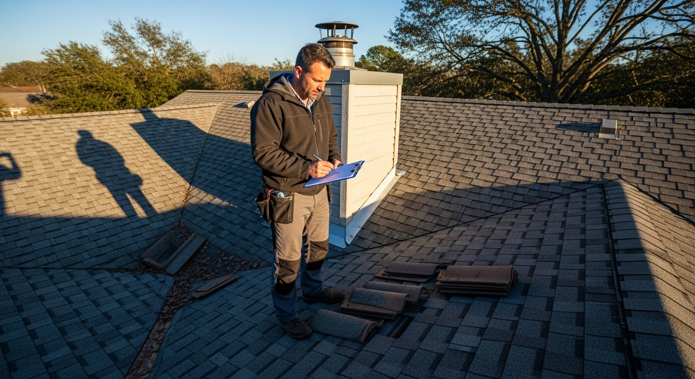 Comprehensive roofing inspection being conducted on a roof